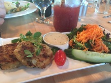Cod cakes at the Cafe at the Rooms in St. John's