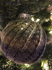 knit Christmas ornament spiral sock yarn
