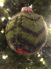 knit Christmas ornament chevron sock yarn